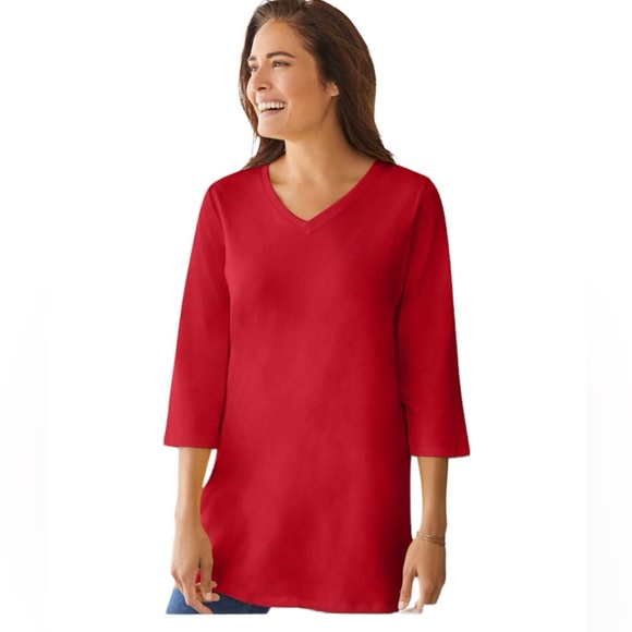 Woman Within Tops - Women’s V-Neck Tunic 4x